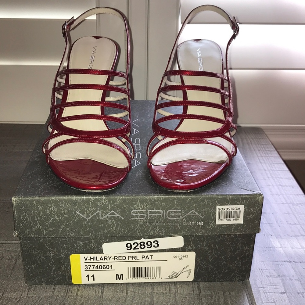 Women’s red patent leather heels